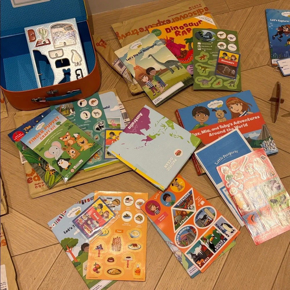 Little Passports Early Explorers Premium HUGE Bundle Suitcase Books Ages 3-5